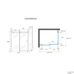 BWS Douchecabine | Schuifdeur | Rechthoek 120x90cm | 8mm NANO Coating -Aanbiedingen Ontspan Bad Winkel bws douchecabine met schuifdeur 120x90cm 8mm nano coating tech 1