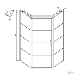 BWS Douchecabine Vijfhoek Frame 90x200 Cm 8 Mm NANO Glas Mat Zwart Raster -Aanbiedingen Ontspan Bad Winkel bws douchecabine vijfhoek frame 90x200 cm 8 mm nano glas mat zwart raster tech2