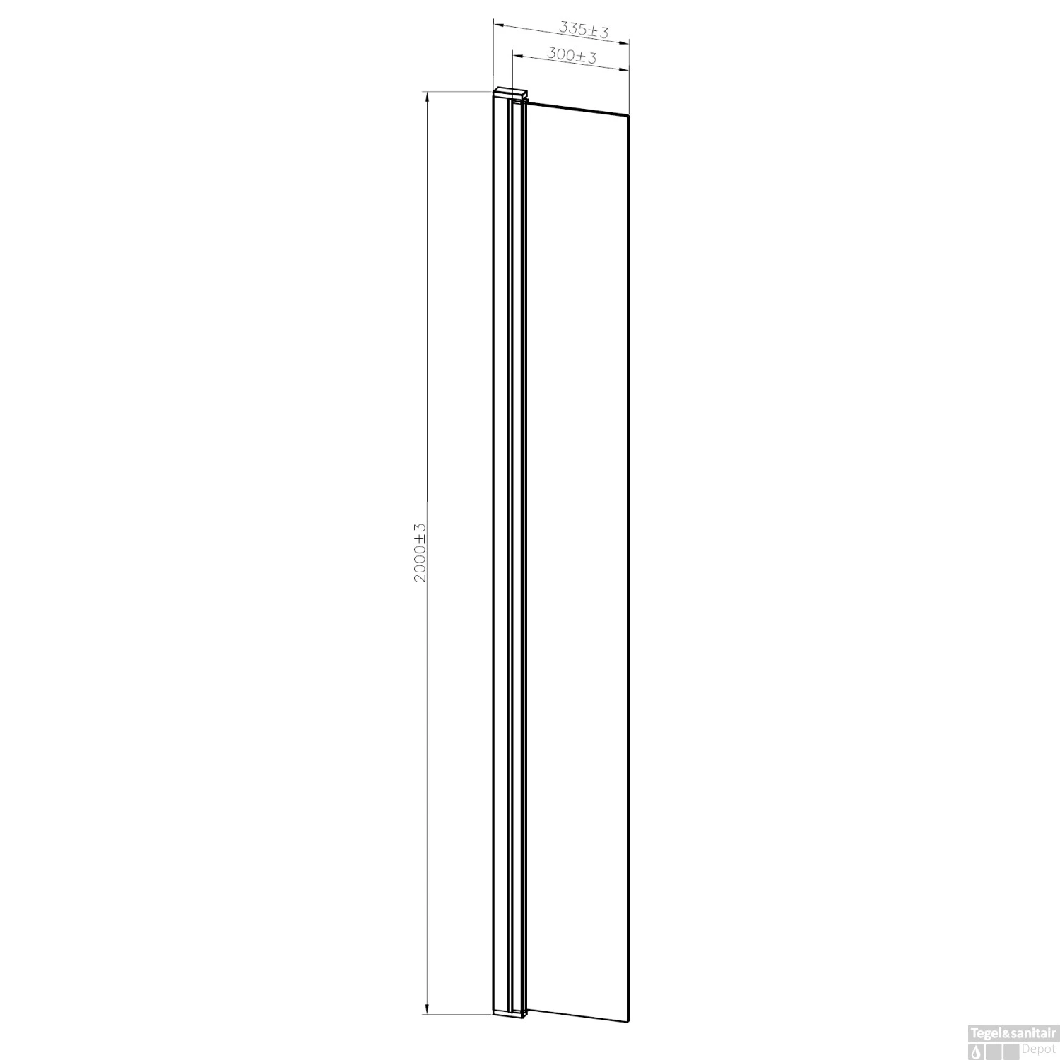BWS Draaibare Douchewand 30x200 Cm 8mm NANO Glas Mat Zwart - Afbeelding 3