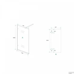 BWS Edge Douchewand Profielloos 50x200 Cm 8 Mm NANO Coating -Aanbiedingen Ontspan Bad Winkel bws edge douchewand profielloos 50x200 cm 8 mm nano coating tech