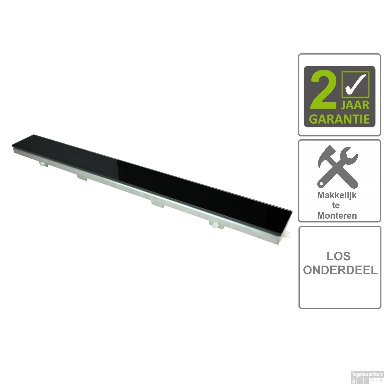 BWS Glasrooster Tbv RVS Douchegoot 120x7 Cm Zwart 3 BWS Glasrooster Tbv RVS Douchegoot 120x7 Cm Zwart