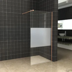 BWS Inloopdouche Pro Line Middenband 80x200 Geborsteld Messing Koper Profiel En Stang