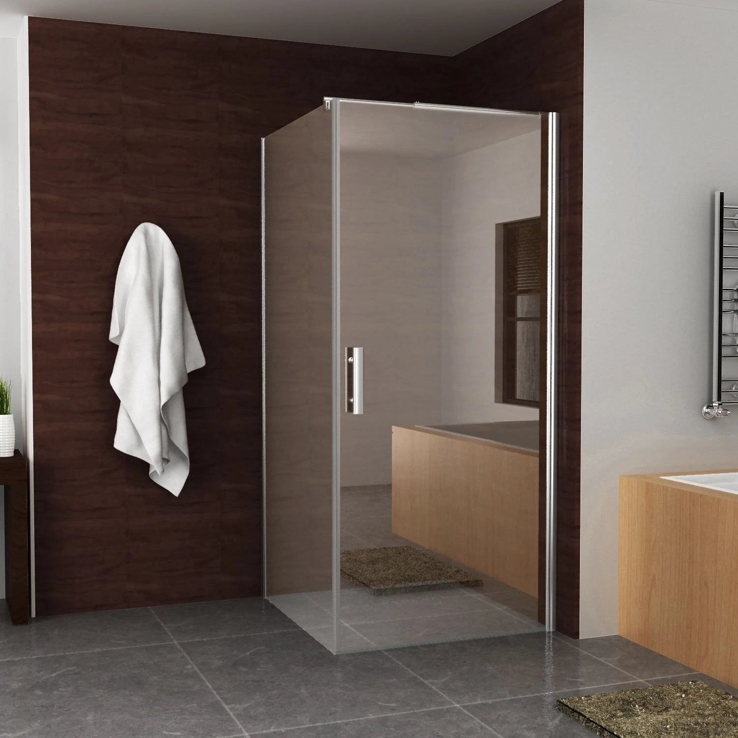 BWS Nisdeur Eco Inclusief Muurprofiel 90x195 Cm 6 Mm Aluminium