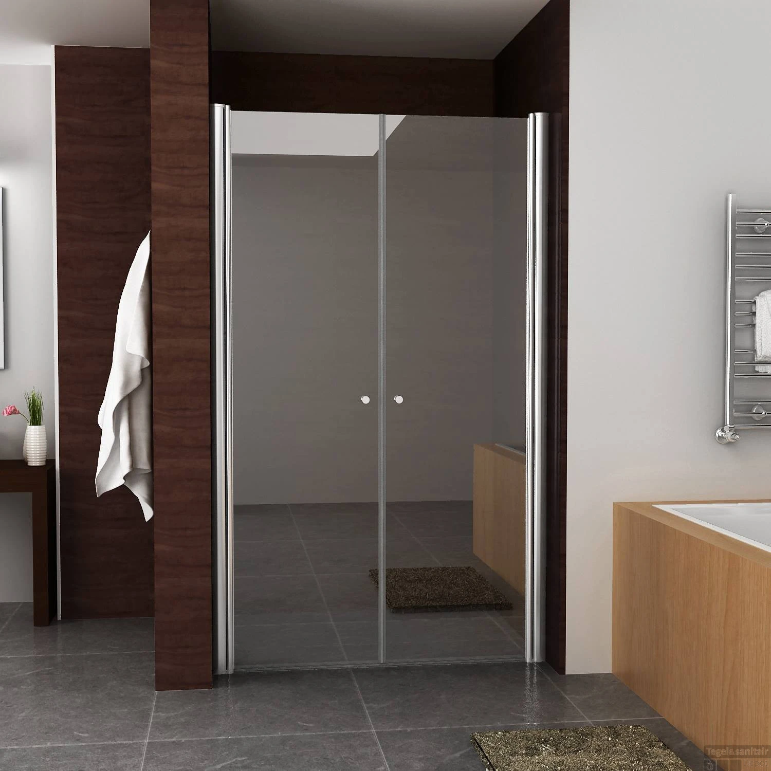 BWS Nisdeur Met Pendeldeuren 100x200 Cm 6mm NANO Coating 3 BWS Nisdeur Met Pendeldeuren 100x200 Cm 6mm NANO Coating