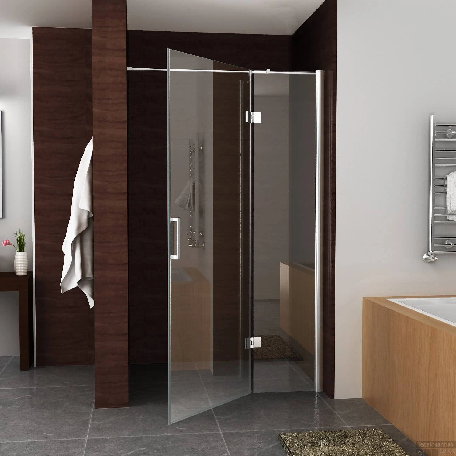 BWS Swingdeur Nis 90x200 Cm Met Vast Paneel 8 Mm NANO Coating - Afbeelding 4