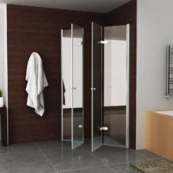 BWS Vouwbare Nisdeur Links 90x202 Cm 8mm NANO Harmonica Deur -Aanbiedingen Ontspan Bad Winkel bws vouwbare nisdeur links 90x202 cm 8mm nano 5