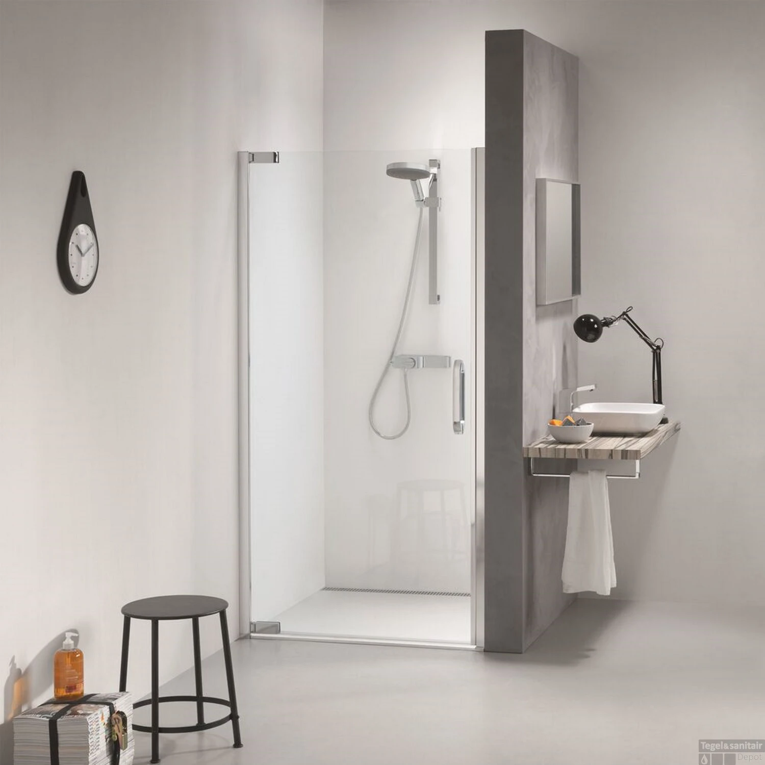 Nisdeur By Sealskin Impact 100x195 Cm Swingdeur Chroom/Zilver Helder Glas