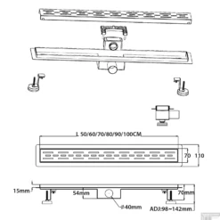 Douchegoot Boss & Wessing Colorato Compleet 70cm Geborsteld Koper -Aanbiedingen Ontspan Bad Winkel colorato douchegoten technische tekening 8