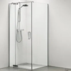 Douchecabine Sealskin Custom Rechts 100x100 Cm Zilver Hoogglans Helder Glas