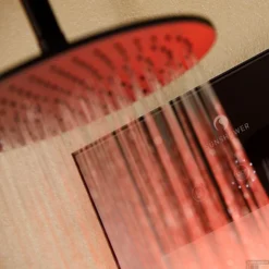 Sunshower Deluxe Mat Zwart UV En Infrarood Inbouwapparaat 32x187x16 Cm Aluminium Mat Zwart -Aanbiedingen Ontspan Bad Winkel deluxe black detail 3 ir water