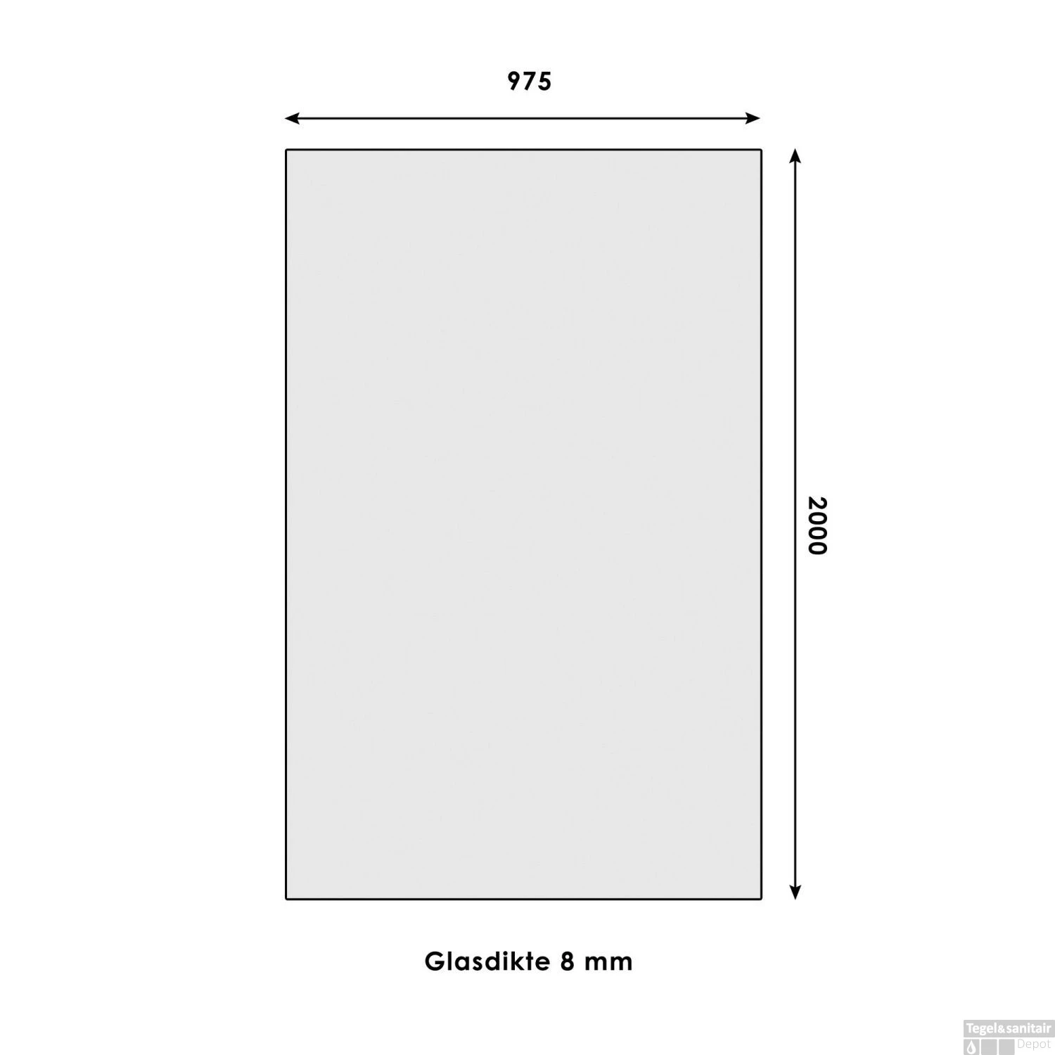 Doorloopwand Vrijstaand Profielloos Just Creating W4 100 Cm Zonder Beslag Omkeerbaar Helder Glas - Afbeelding 2