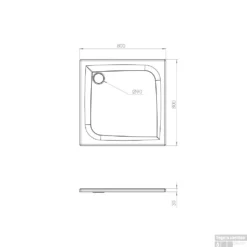 Douchebak Allibert Jacana 80x80x3 Cm Vierkant Bioplax Hoogglans Wit -Aanbiedingen Ontspan Bad Winkel douchebak allibert jacana 80x80 vierkant wit tech