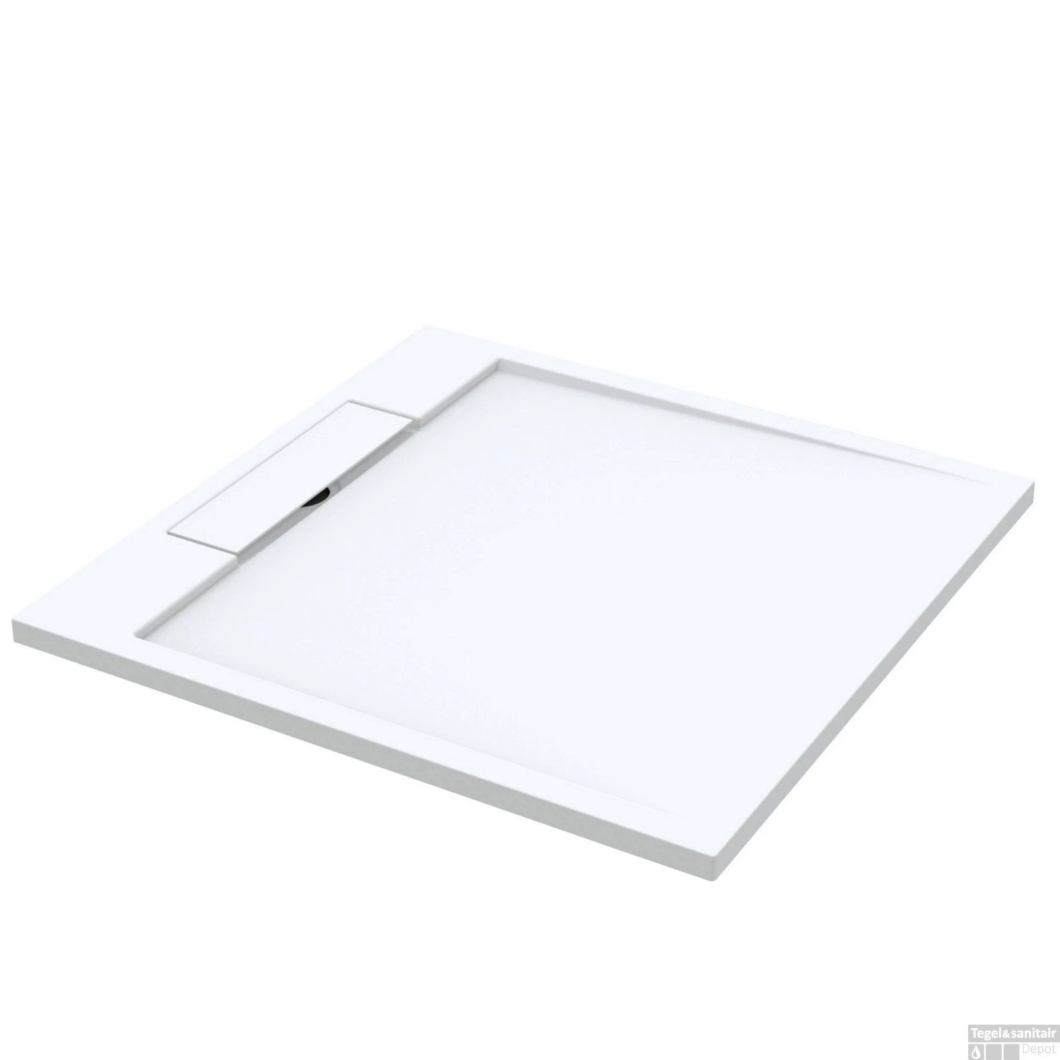 Douchebak Best Design Decent 90x90x3.5 Cm Solid Surface Mat Wit