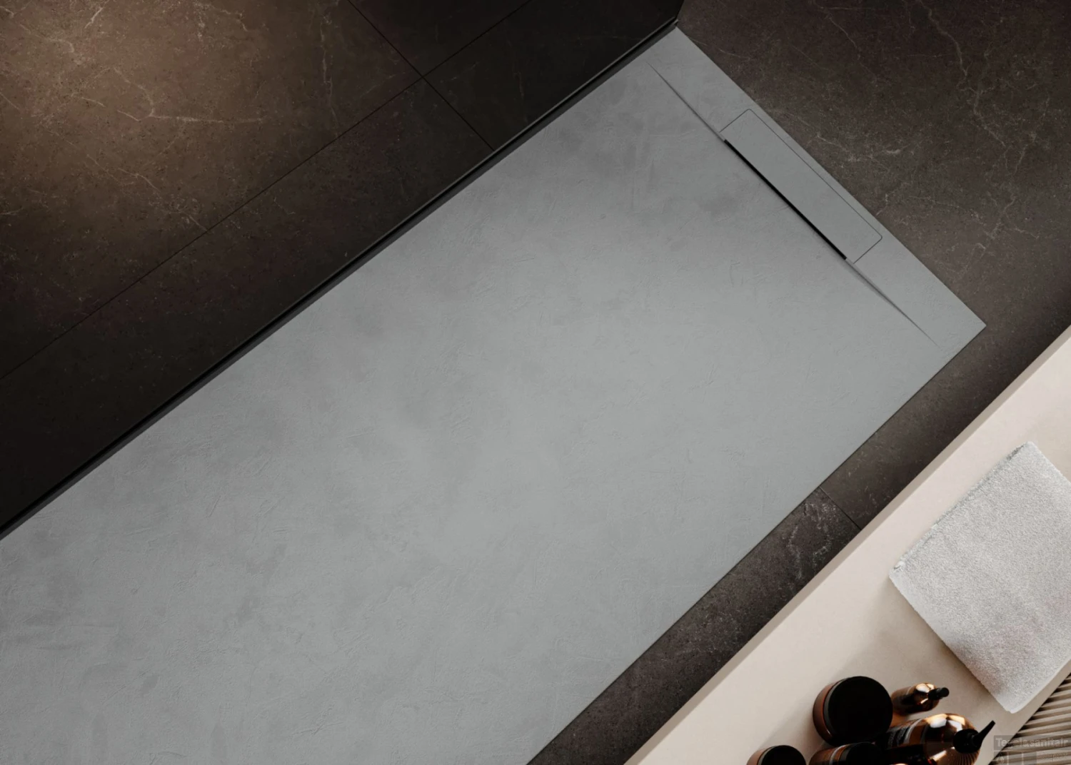 Douchebak Boss & Wessing Talpo 160x90x3 Cm Composietsteen Mat Grijs 4 Douchebak Boss & Wessing Talpo 160x90x3 Cm Composietsteen Mat Grijs - Afbeelding 2