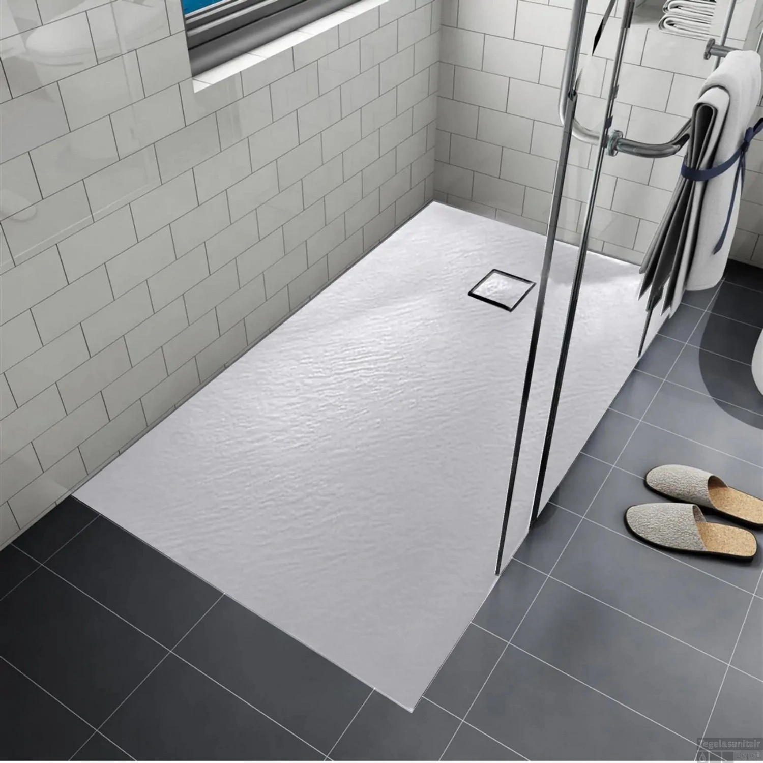 Douchebak Boss & Wessing Naxos SMC 120x80 Cm Stone-look Mat Wit