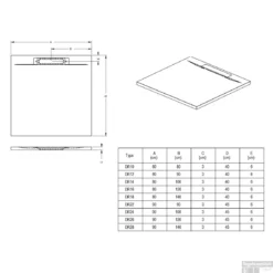 Douchebak Riho Isola 90x80 Cm Mat Licht Grijs -Aanbiedingen Ontspan Bad Winkel douchebak riho isola 90x80 cm mat licht grijs tech