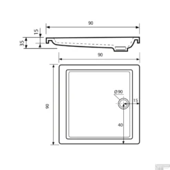Douchebak VM Go Eden 90x90x3.5cm Acryl Vierkant Exclusief Potenset -Aanbiedingen Ontspan Bad Winkel douchebak vm go eden 90x90x3.5cm acryl vierkant exclusief potenset vmk120660 tech