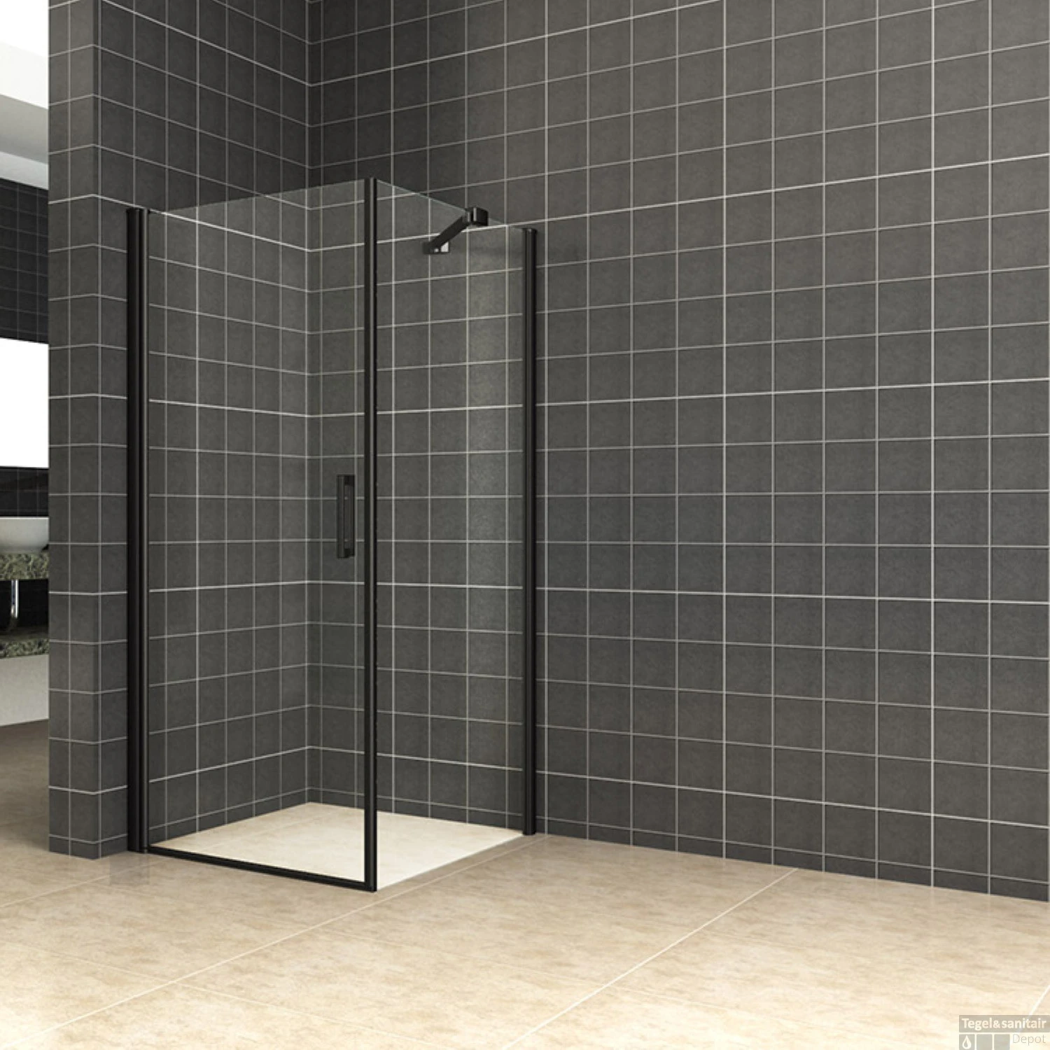 Douchecabine Boss & Wessing 100x100x200 Cm Klapdeur 8mm Nano Coating Mat Zwart 3 Douchecabine Boss & Wessing 100x100x200 Cm Klapdeur 8mm Nano Coating Mat Zwart