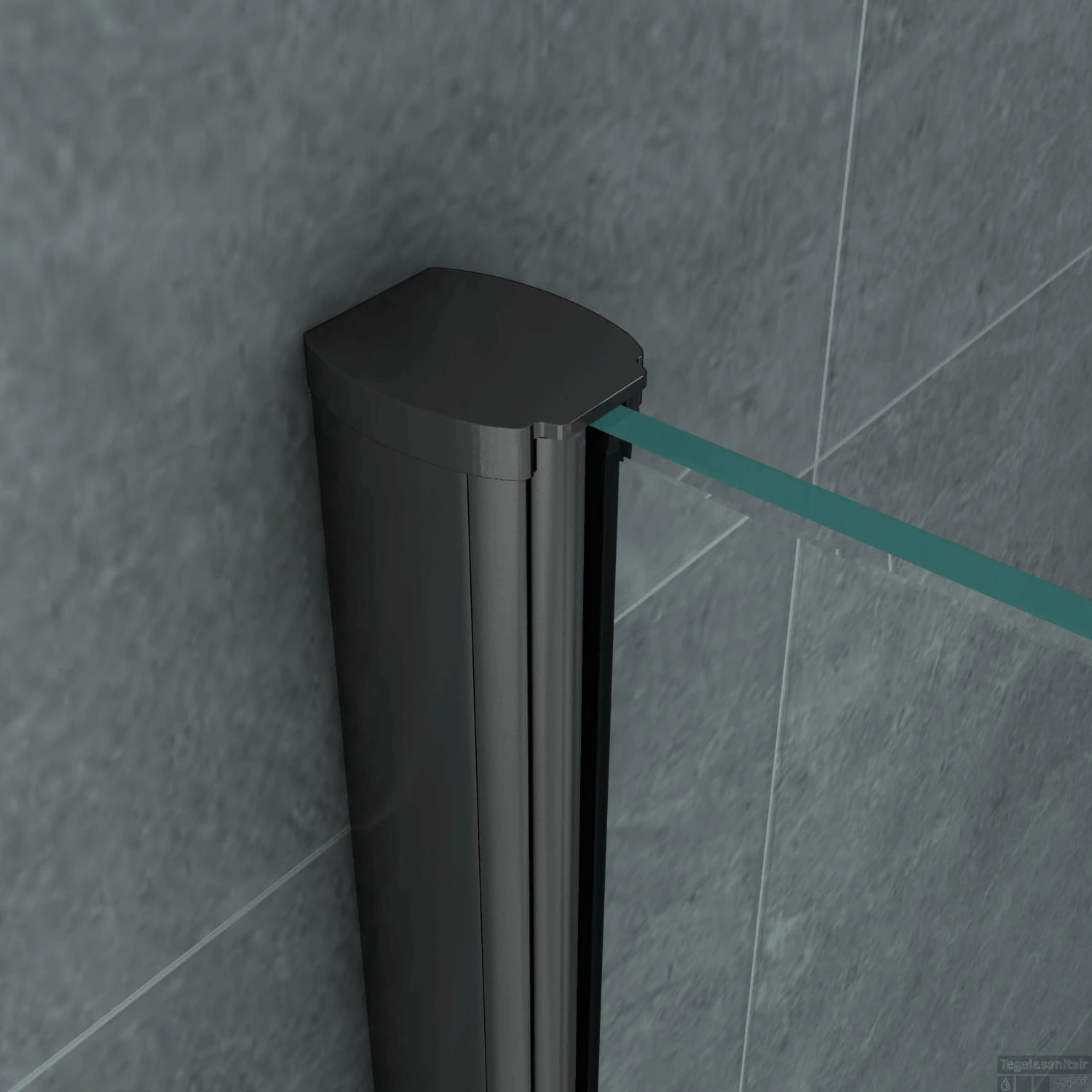 Douchecabine Boss & Wessing Rocta Schuifdeur Incl Zijwand 8 Mm Glas Mat Zwart (Alle Maten) - Afbeelding 4