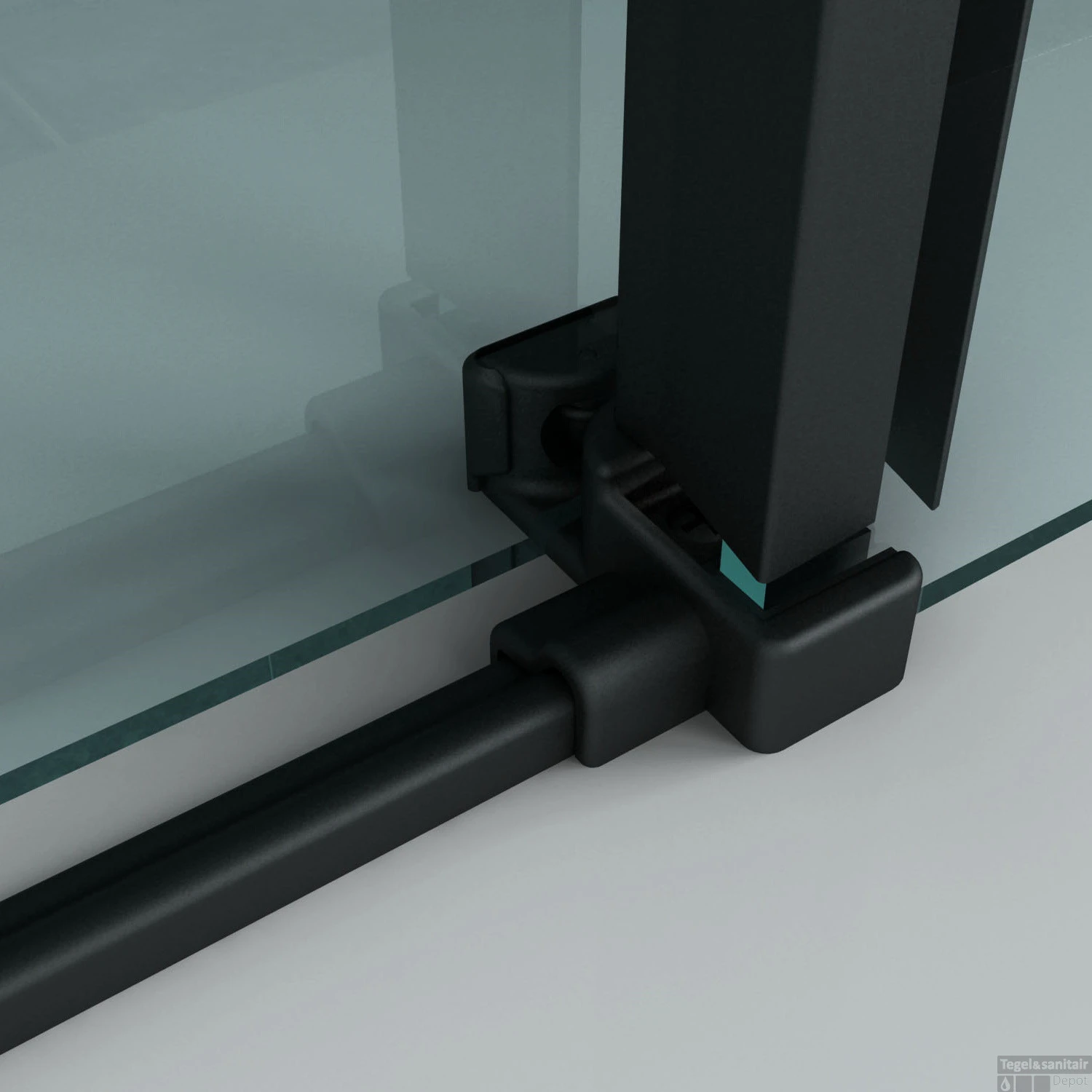 Douchecabine Boss & Wessing Rocta Schuifdeur Incl Zijwand 8 Mm Glas Mat Zwart (Alle Maten) - Afbeelding 3