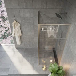 Aanbiedingen Ontspan Bad Winkel -Aanbiedingen Ontspan Bad Winkel douchecabine bws frame 120x100 cm 8 mm nano glas met raster rvs sfeer bovenaanzicht