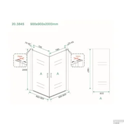 BWS Douchecabine Dubbele Swingdeur 90x90cm 8mm NANO Coating -Aanbiedingen Ontspan Bad Winkel douchecabine dubbele swingdeur 90x90cm 8mm nano coating tech