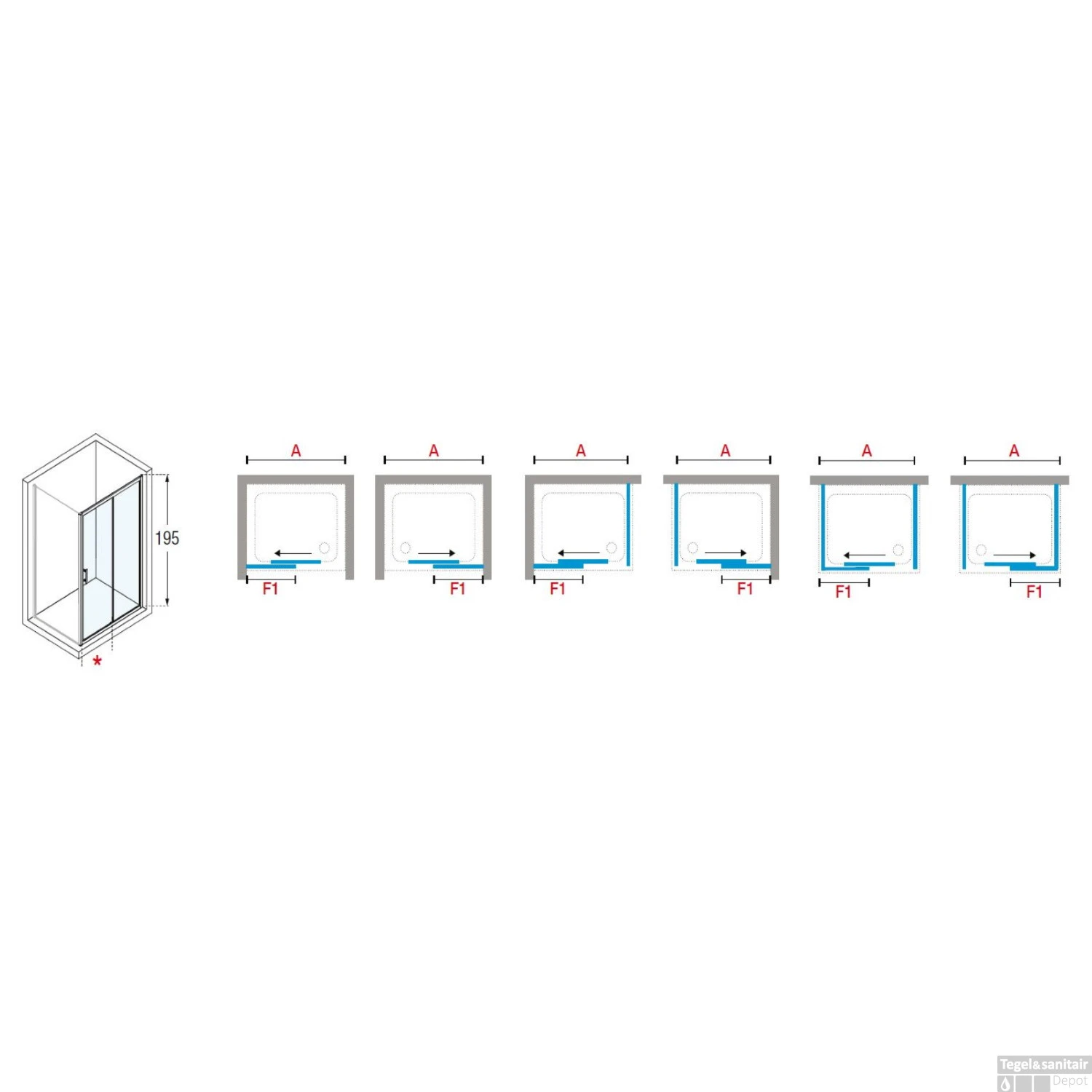 Douchecabine Novellini Zephyros Met Schuifdeur Helder Glas 116x195 Cm Mat Zwart Profiel 4 Douchecabine Novellini Zephyros Met Schuifdeur Helder Glas 116x195 Cm Mat Zwart Profiel - Afbeelding 2