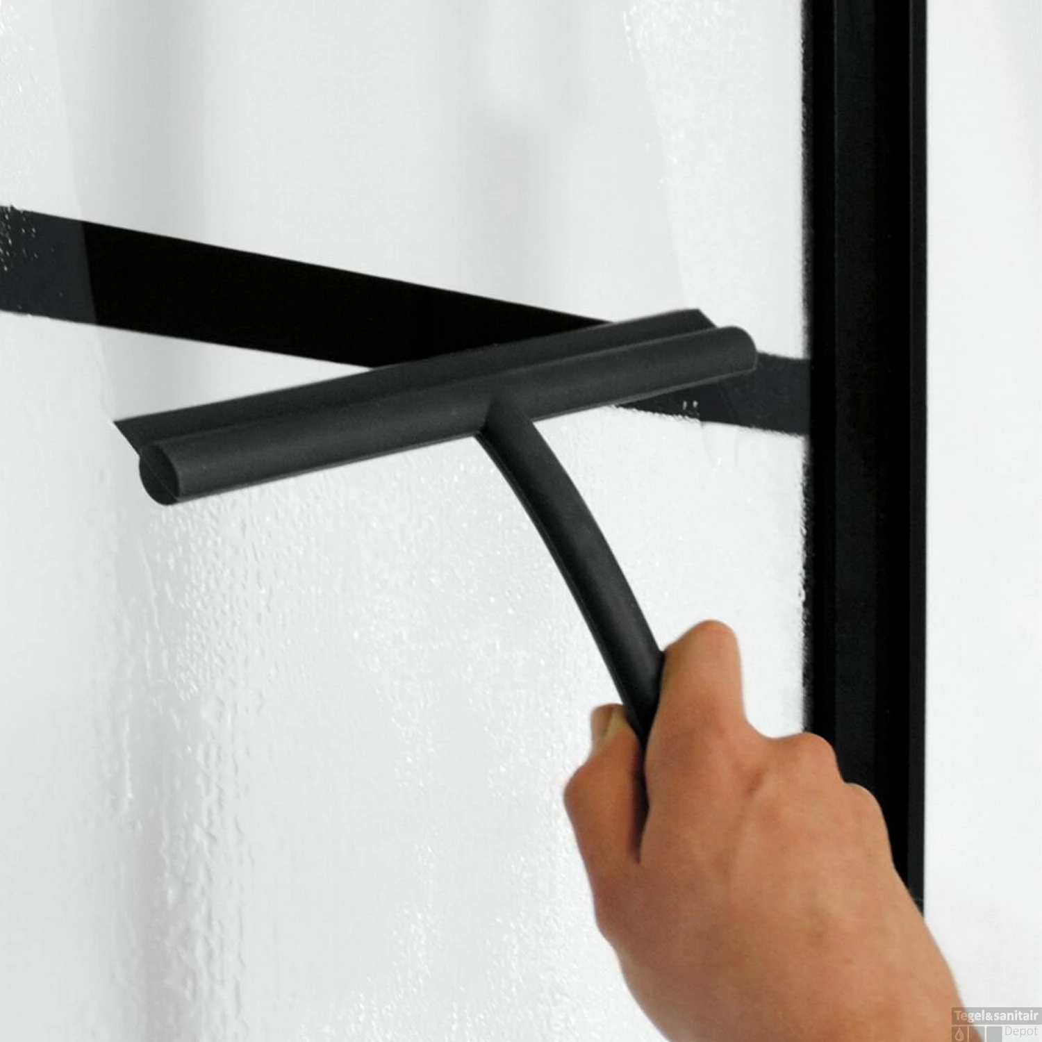 Douchecabine Sealskin Soho 120x50 Cm Met Draaideur Rechts Hoekcabine 8 Mm Helderglas Mat Zwart - Afbeelding 3