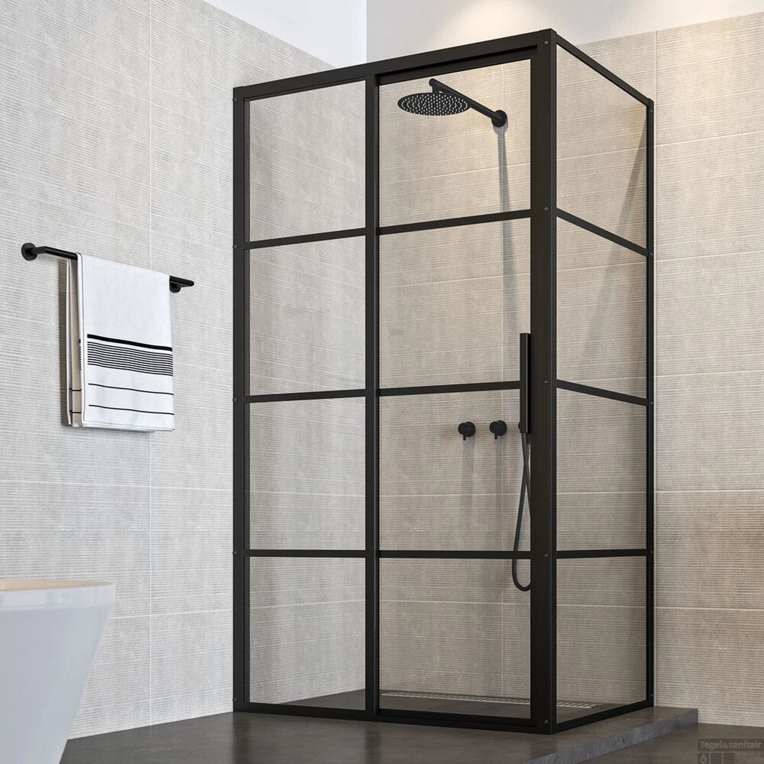 Douchecabine Sealskin Soho 140x100 Cm Met Schuifdeur Links Hoekcabine 8 Mm Helderglas