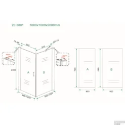 Douchecabine Wiesbaden Uni Klapdeur Vierkant 100x100x200 Cm 8 Mm NANO Coating Mat Zwart -Aanbiedingen Ontspan Bad Winkel douchecabine uni klapdeur vierkant 100x100x200 cm 8 mm nano coating mat zwart