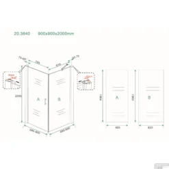 Douchecabine Vierkant 1 Swingdeur 90x90x200cm 8mm Boss & Wessing Met Nano Coating -Aanbiedingen Ontspan Bad Winkel douchecabine vierkant 1 swingdeur 90x90cm 8mm nano coating tech 1 1