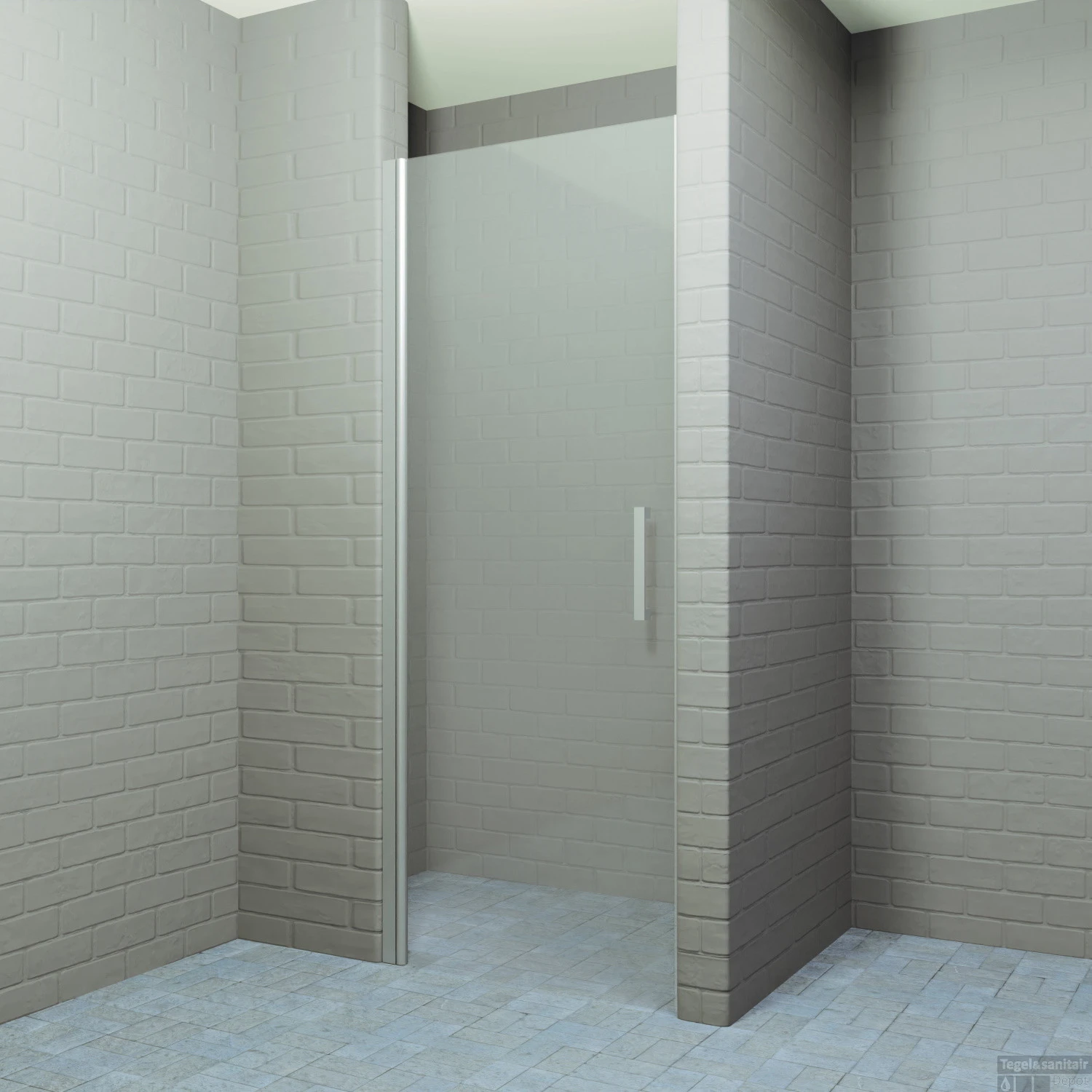 Douchedeur Boss & Wessing Ironside 100x200 Cm Draaideur 8mm Veiligheidsglas RVS Look