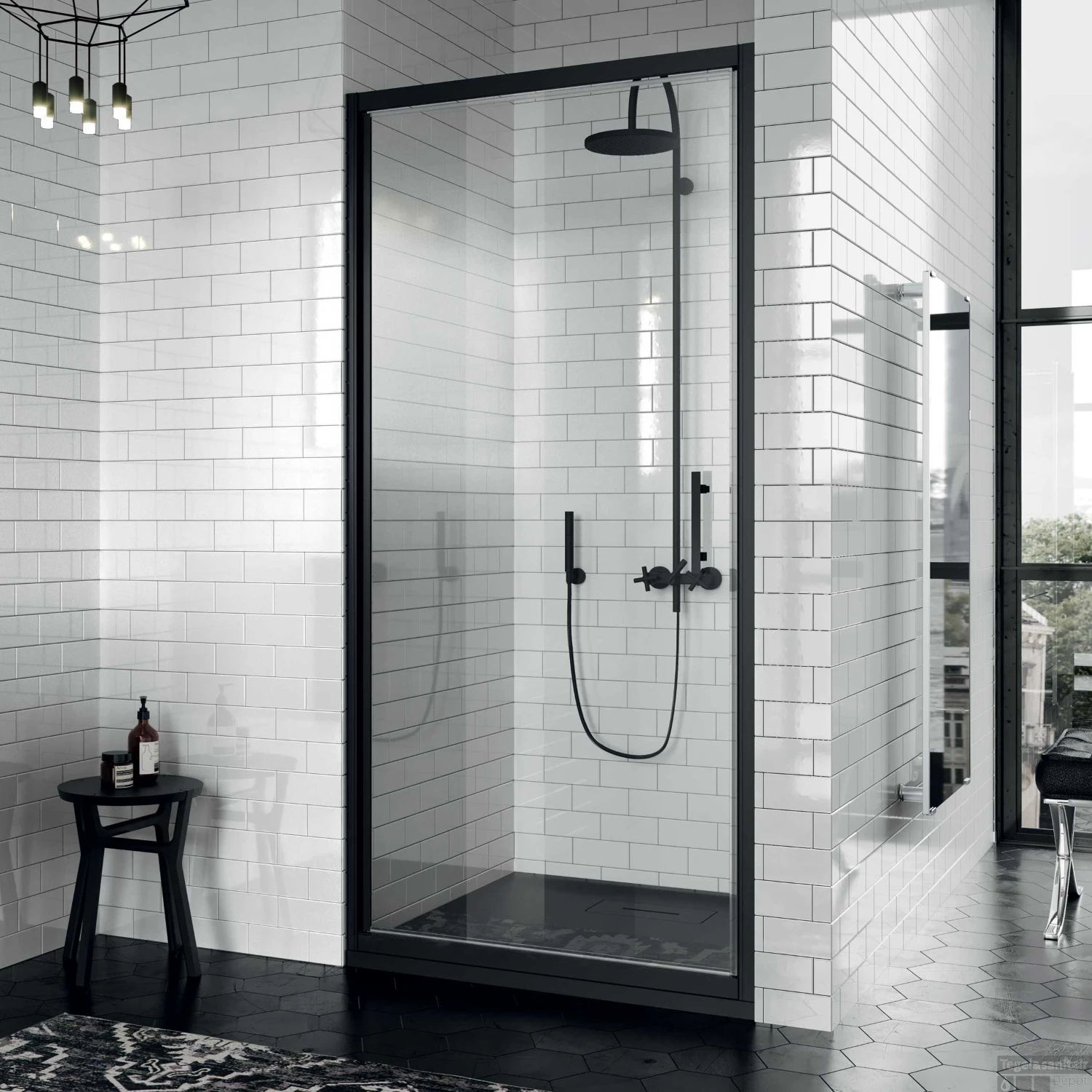 Douchedeur Draaibaar Novellini Zephyros G Helder Glas 66x195 Cm Mat Zwart Profiel 3 Douchedeur Draaibaar Novellini Zephyros G Helder Glas 66x195 Cm Mat Zwart Profiel