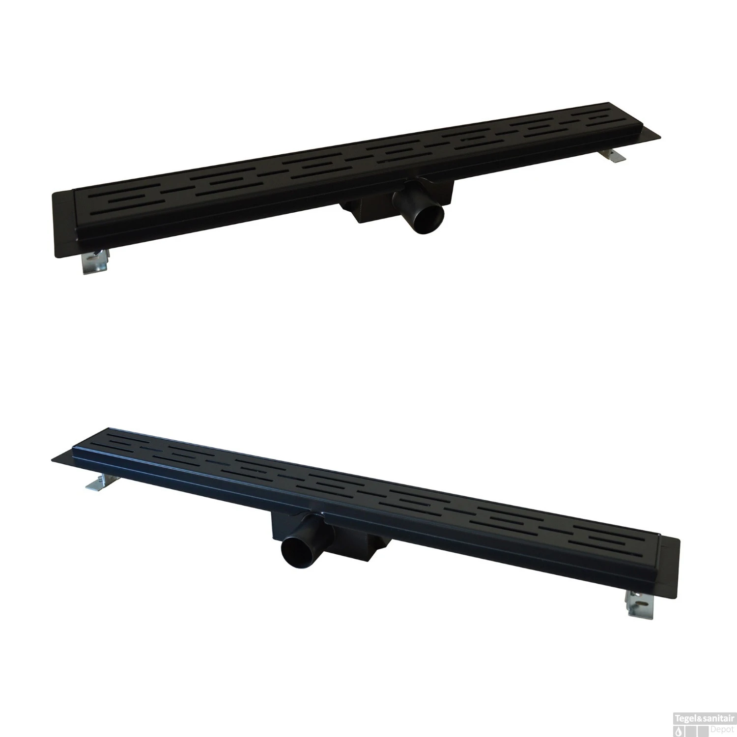 Douchegoot Zwart Wiesbaden Met Flens Uitneembaar Sifon 80x7cm 6.7cm Diep Mat Zwart 4 Douchegoot Zwart Wiesbaden Met Flens Uitneembaar Sifon 80x7cm 6.7cm Diep Mat Zwart - Afbeelding 2