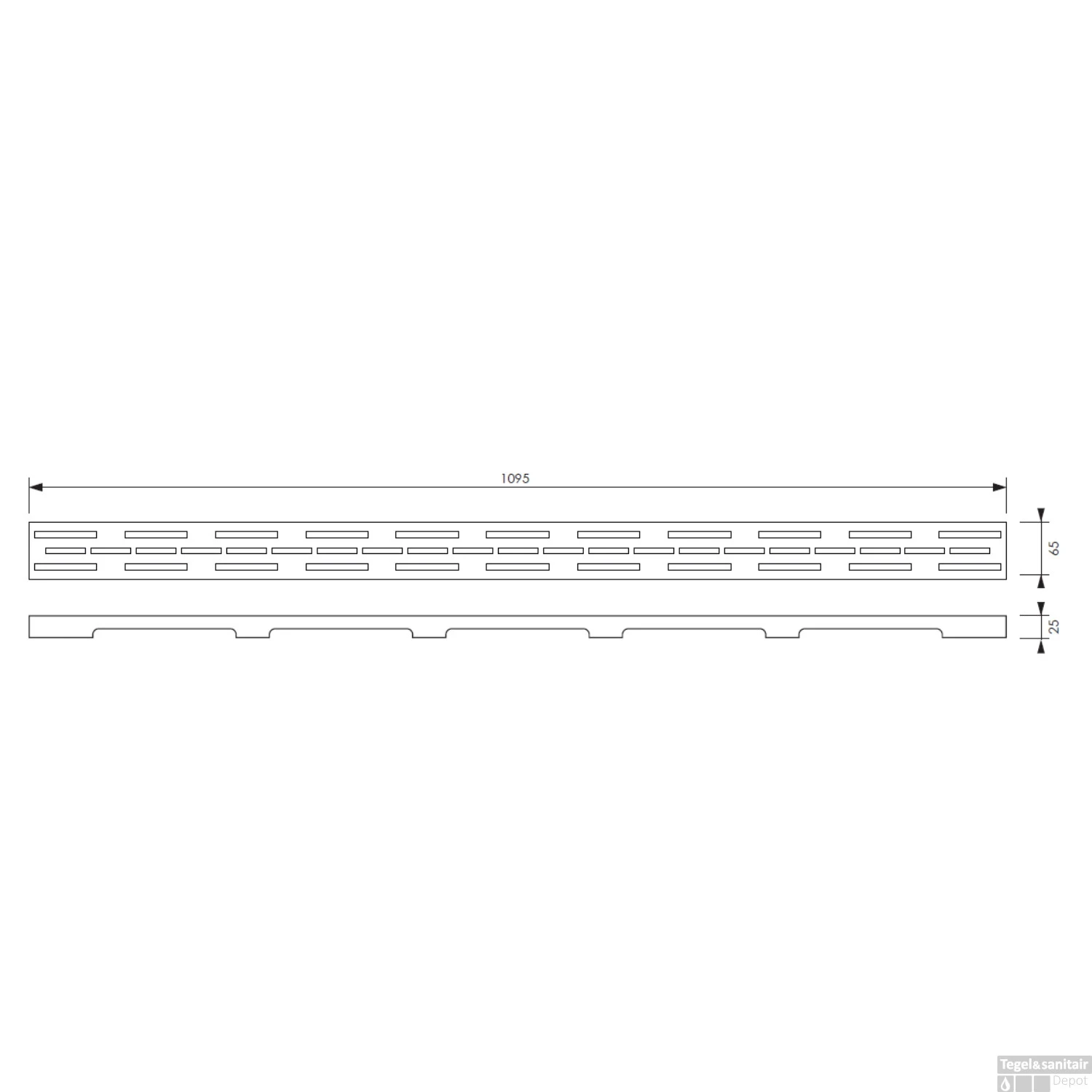 Douchegootrooster Brauer StanGrid RVS Standaard Tbv Douchegoot STD/W/PS 110x7 Cm 5 Douchegootrooster Brauer StanGrid RVS Standaard Tbv Douchegoot STD/W/PS 110x7 Cm - Afbeelding 3