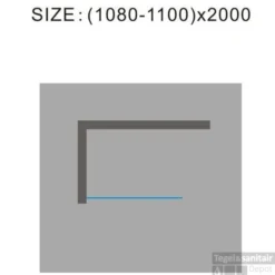 Douchewand Wiesbaden 110x200cm 10mm NANO Coating -Aanbiedingen Ontspan Bad Winkel douchewand 110x200cm muurprofiel nano antikalk coating technisch bovenaanzicht