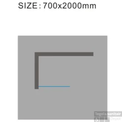 Douchewand Wiesbaden 70x200cm 10mm NANO Coating -Aanbiedingen Ontspan Bad Winkel douchewand 50x200cm muurprofiel nano antikalk coating technisch bovenaanzicht 3