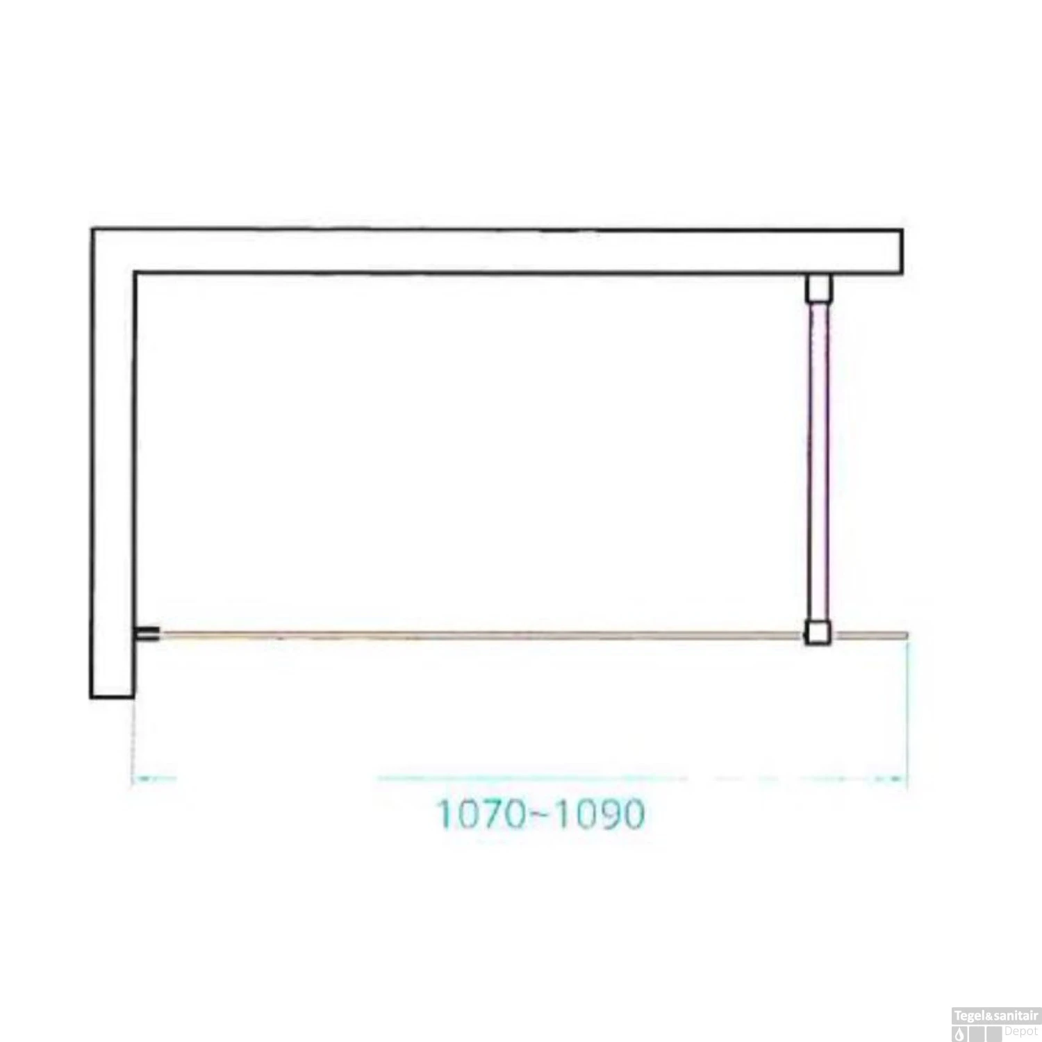 Douchewand Van Rijn ST04 Helder Glas 8 Mm Aluminium Profiel Zwart 110x200 Cm - Afbeelding 4
