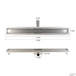 Wiesbaden RVS Douchegoot | Standaard | Flens Met Uitneembaar Sifon | 80x7cm En 6,7cm Diep -Aanbiedingen Ontspan Bad Winkel flens design rooster 80cm tech