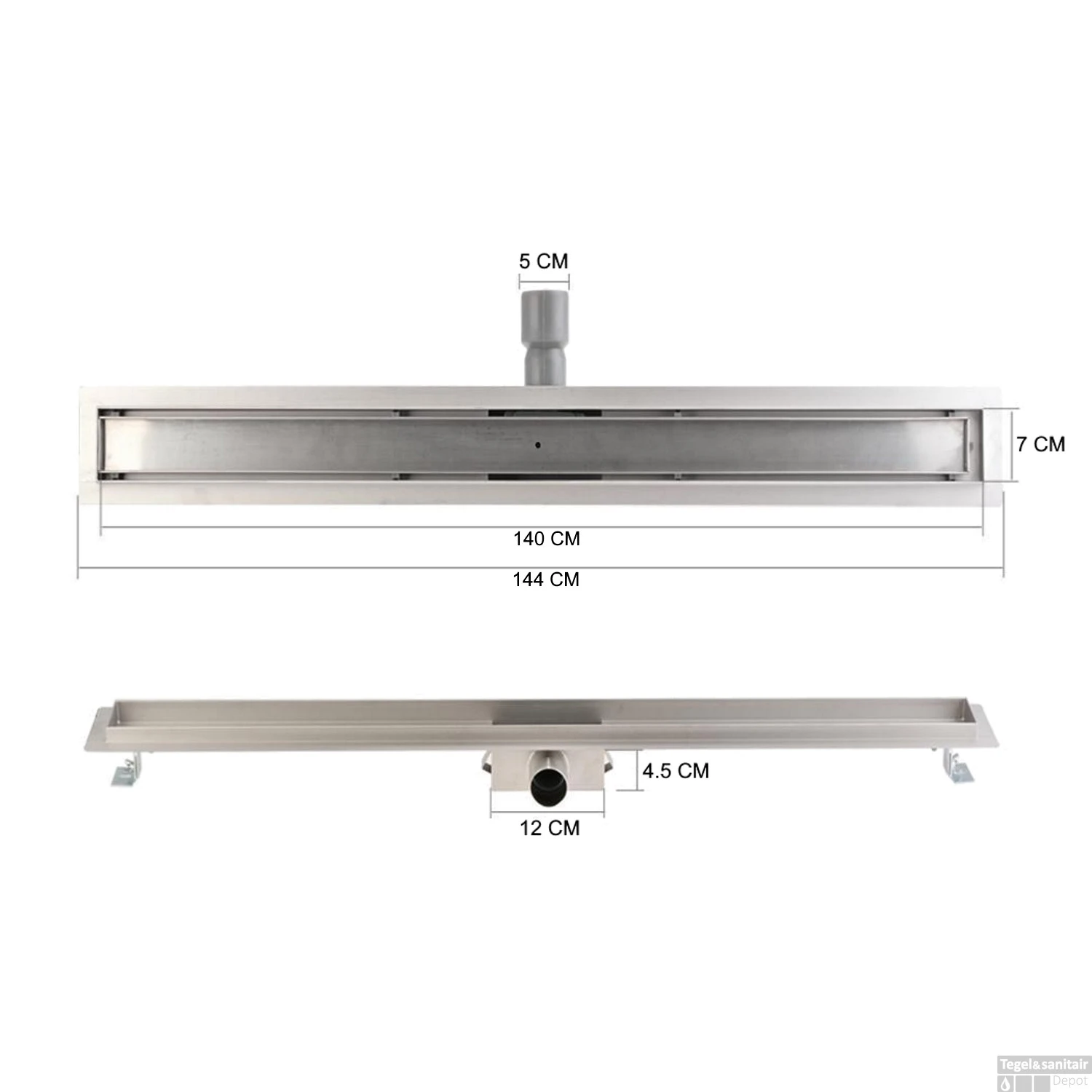 Mat Zwarte RVS Douchegoot Flens Met Uitneembaar Sifon 140x7cm 6,7cm Diep MAT ZWART ROOSTER 9 Mat Zwarte RVS Douchegoot Flens Met Uitneembaar Sifon 140x7cm 6,7cm Diep MAT ZWART ROOSTER - Afbeelding 7