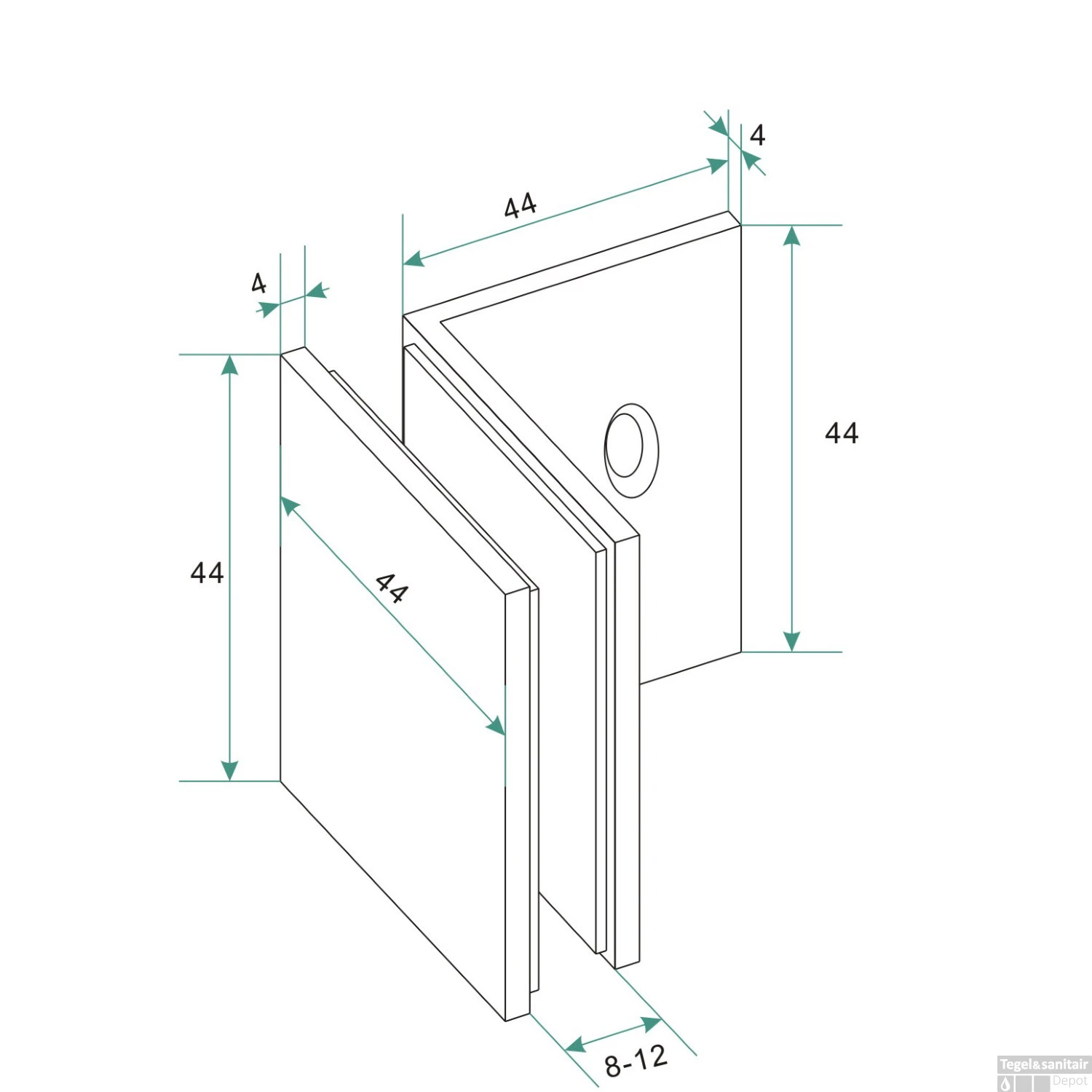 Glaskoppelingen Set Wiesbaden Voor Profielloze Inloopdouches Geborsteld Staal (twee Stuks) 4 Glaskoppelingen Set Wiesbaden Voor Profielloze Inloopdouches Geborsteld Staal (twee Stuks) - Afbeelding 2