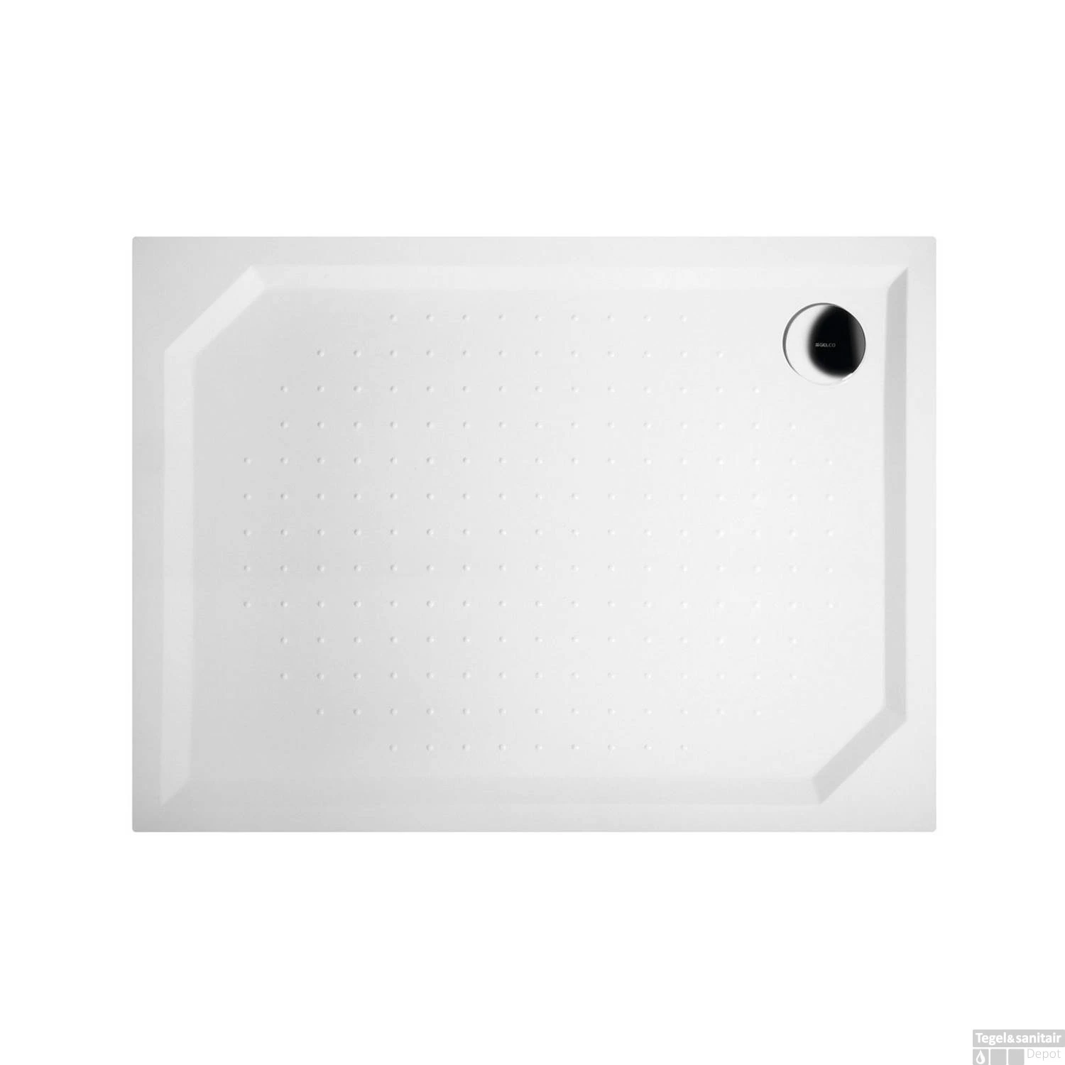 Douchebak Gegoten Marmer Sapho Sara 120x90x4 Cm Rechthoek Wit