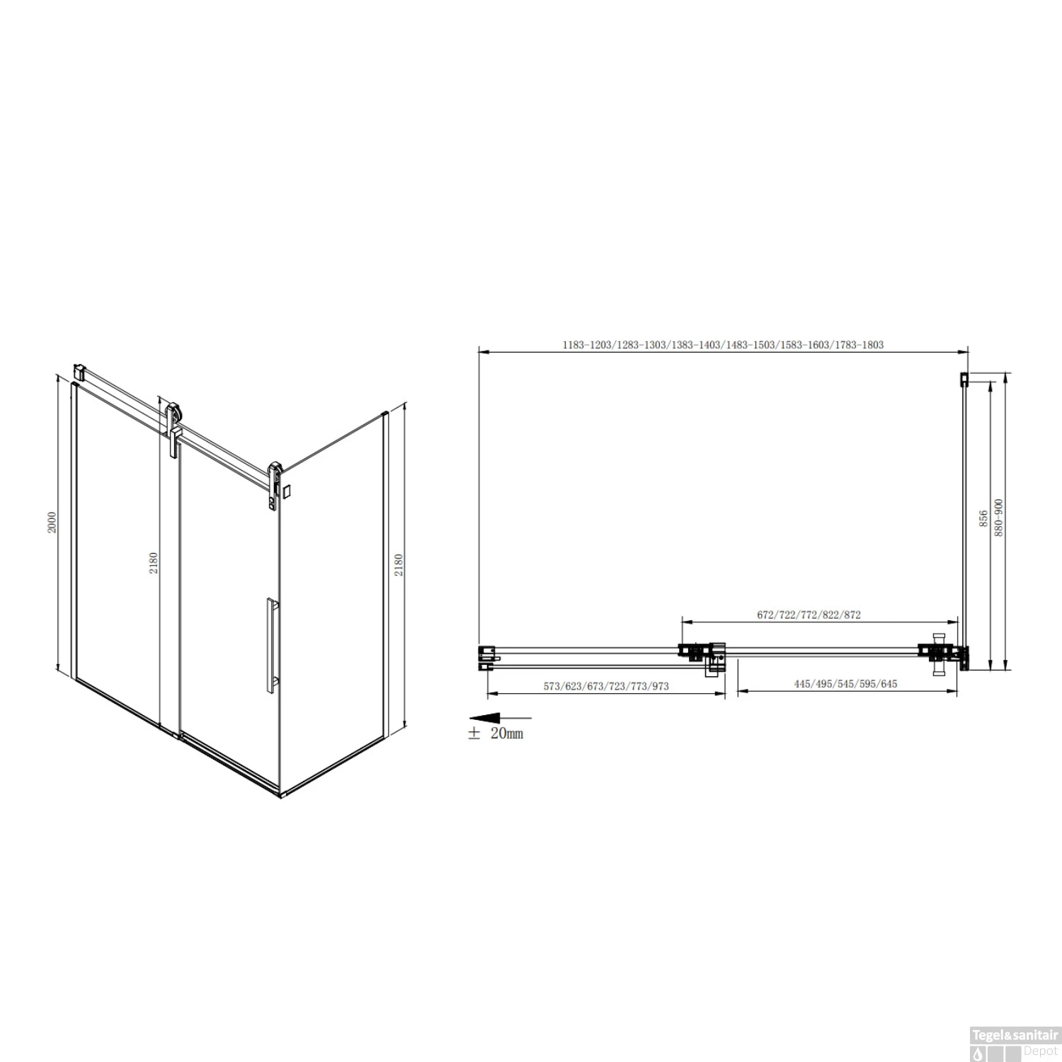 Zijwand Sapho Volcano 90x200 Cm 8 Mm Helder Glas Tbv Nisdeur Volcano Mat Zwart 7 Zijwand Sapho Volcano 90x200 Cm 8 Mm Helder Glas Tbv Nisdeur Volcano Mat Zwart - Afbeelding 5
