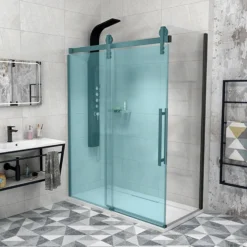 Zijwand Sapho Volcano 90x200 Cm 8 Mm Helder Glas Tbv Nisdeur Volcano Mat Zwart