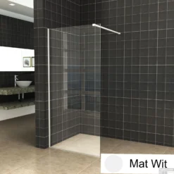 BWS Inloopdouche Pro Line Helder Glas 110x200 Mat Wit Profiel En Stabilisatiestang -Aanbiedingen Ontspan Bad Winkel helder mat wit 1 1 1 1 1 1 1 1 1 1