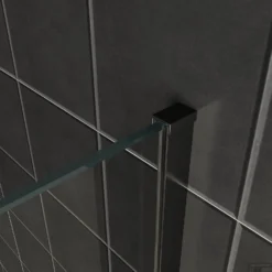 BWS Inloopdouche Pro Line Middenband 110x200 8mm Nano Coating Mat Zwart Profiel En Stang -Aanbiedingen Ontspan Bad Winkel helder zwart muurprofiel 3