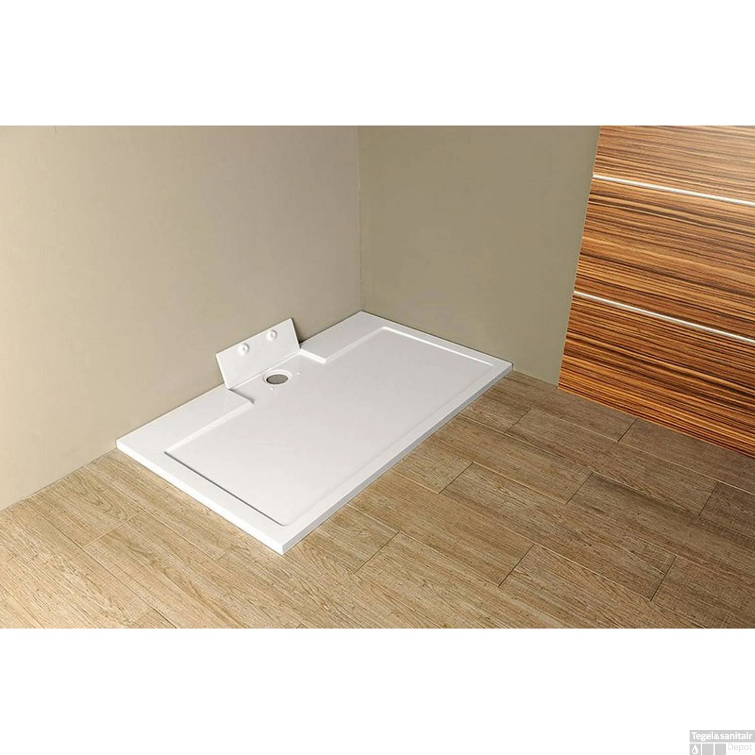 Douchebak Gegoten Marmer Sapho Irena 130x80x3.5 Cm Rechthoek Wit 8 Douchebak Gegoten Marmer Sapho Irena 130x80x3.5 Cm Rechthoek Wit - Afbeelding 6