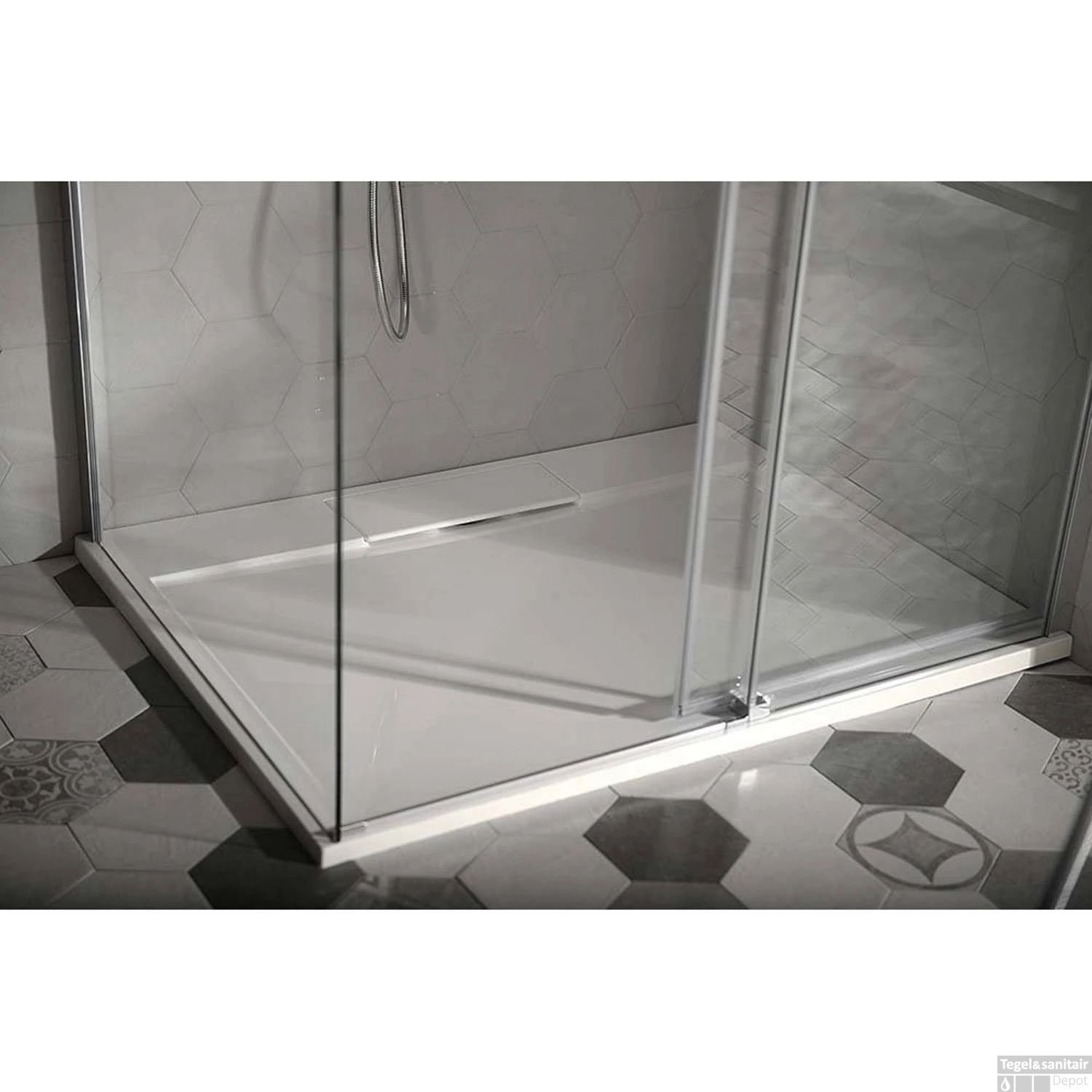 Douchebak Gegoten Marmer Sapho Irena 130x80x3.5 Cm Rechthoek Wit 9 Douchebak Gegoten Marmer Sapho Irena 130x80x3.5 Cm Rechthoek Wit - Afbeelding 7