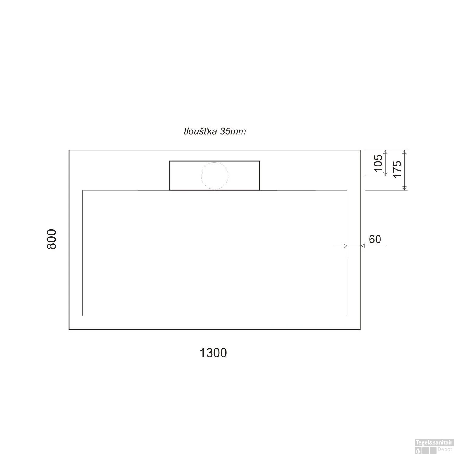 Douchebak Gegoten Marmer Sapho Irena 130x80x3.5 Cm Rechthoek Wit 10 Douchebak Gegoten Marmer Sapho Irena 130x80x3.5 Cm Rechthoek Wit - Afbeelding 8