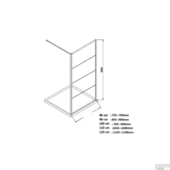 BWS Douchewand Frame 8mm Nano Glas | Mat Zwart | Raster | Inloopdouche (Alle Maten) -Aanbiedingen Ontspan Bad Winkel inloopdouche bws frame tech 2